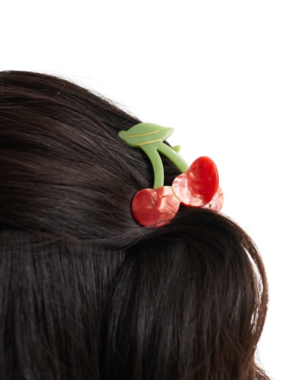 ASOS Red Cherry Hair Clip with Green Stem NEW - Picture 2 of 4